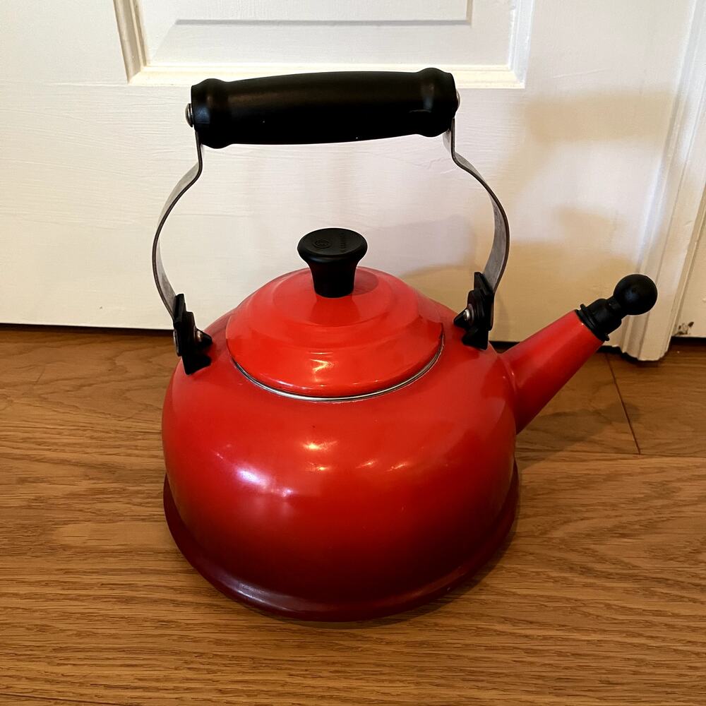 Le Creuset Red Whistling Tea Kettle with Whistle